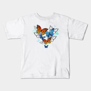 Morpho and Monarchs Butterflies ( Butterfly ) Kids T-Shirt